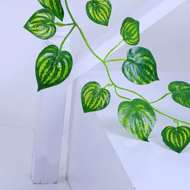 210cm Fleurs Artificielles Faux Plantes Lierre Vignes Soie Feuilles Vertes Liane Pour La Maison Chambre Décor Jardin