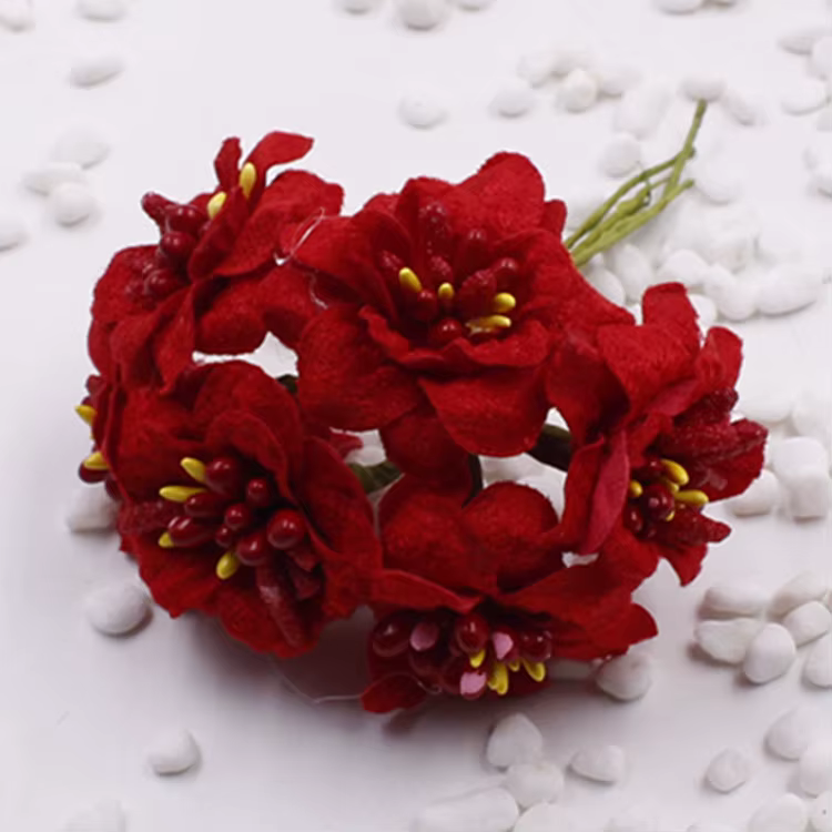 Fleurs décoratives artificielles en velours