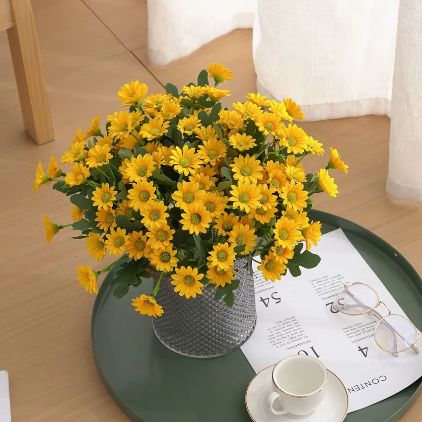 Fleurs artificielles, beau Bouquet de marguerites en soie