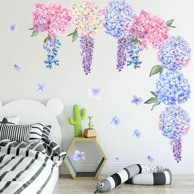 Autocollant Mural fleur de lavande violette