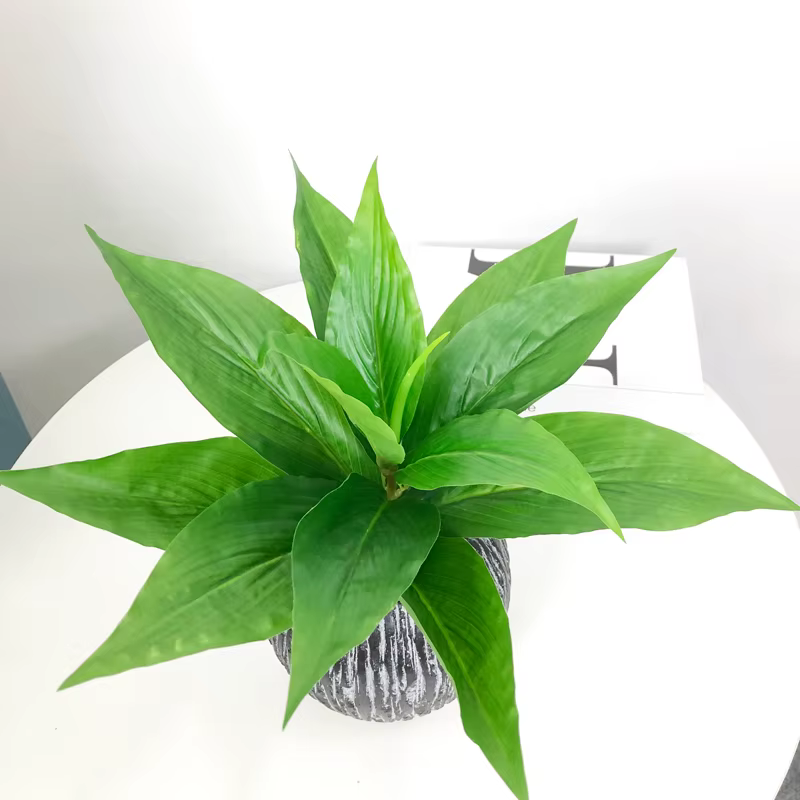 5 fourchettes 29cm fausses plantes feuilles d'arbre artificiel Tropical petite végétation plante décorative mur pour la décoration de bonsaï de la maison