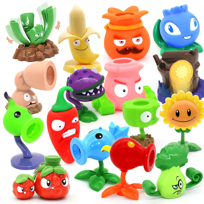 1 pièces nouveaux PLANTES VS ZOMBIES 2 pois neige feu tireur Gatling PVC figurine modèle jouet poupées tir enfants cadeaux pour garçon cadeau