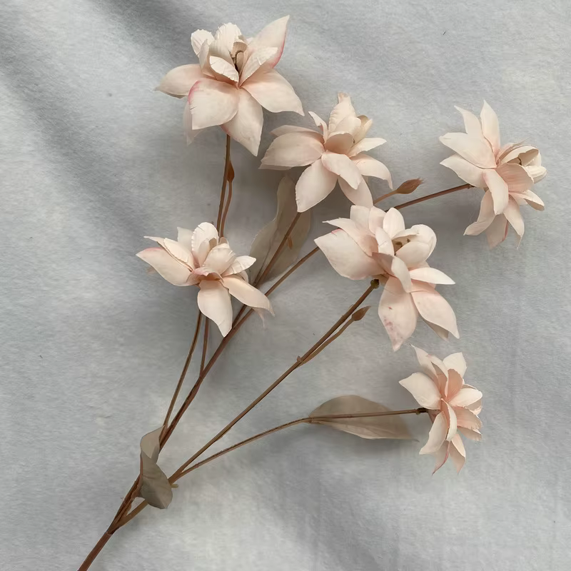 75 cm 6 têtes/branche tissu fleur pas cher décoration soie