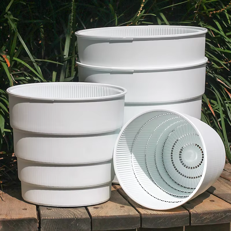 Meshpot de fleurs en plastique