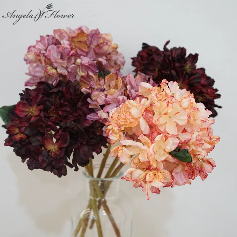 Branche d'hortensia artificielle rétro européenne