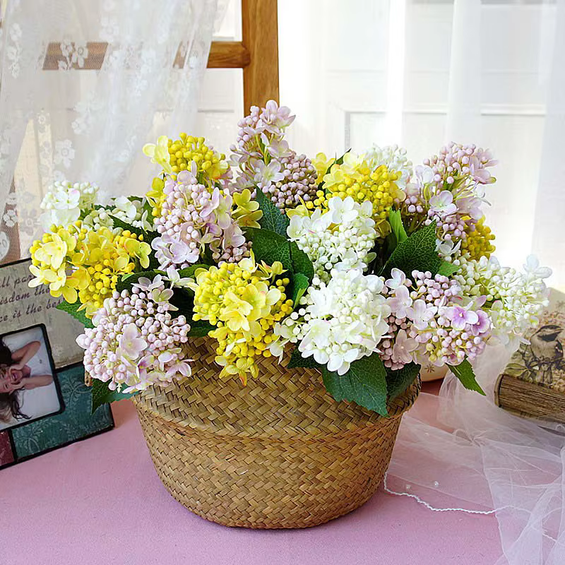 Fleur d'hortensia en soie