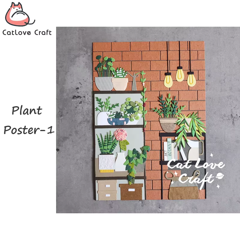 Affiche de plante Catlove-1 matrices de découpe en métal