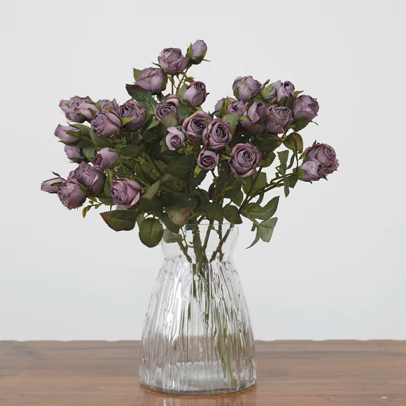 Fleur séchée rose artificielle rétro européenne