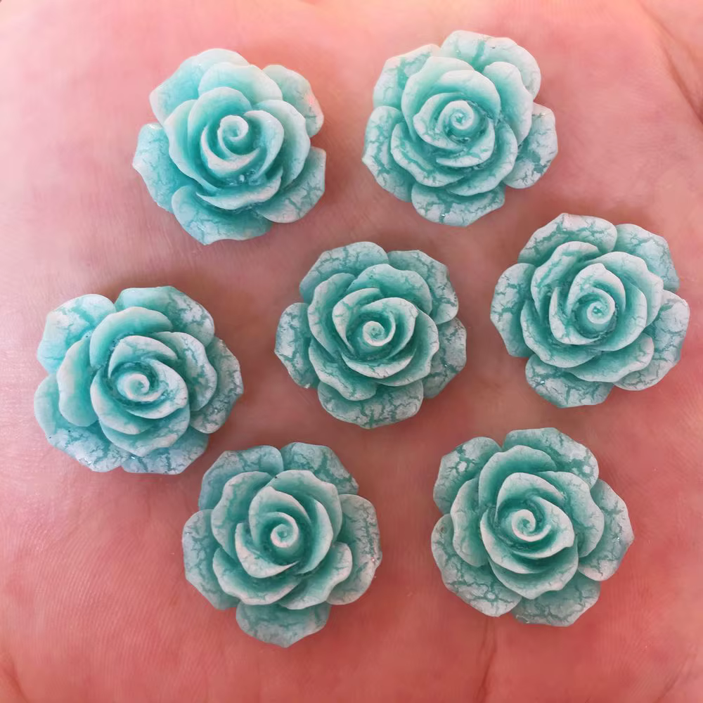 Nouvelle résine Kawaii 20mm fissure fleur dos plat Cabochon pierre 30 pièces Scrapbook bricolage décor maison Figurine artisanat