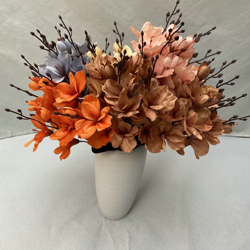 Bundle de fleurs artificielles de magnolia d'automne