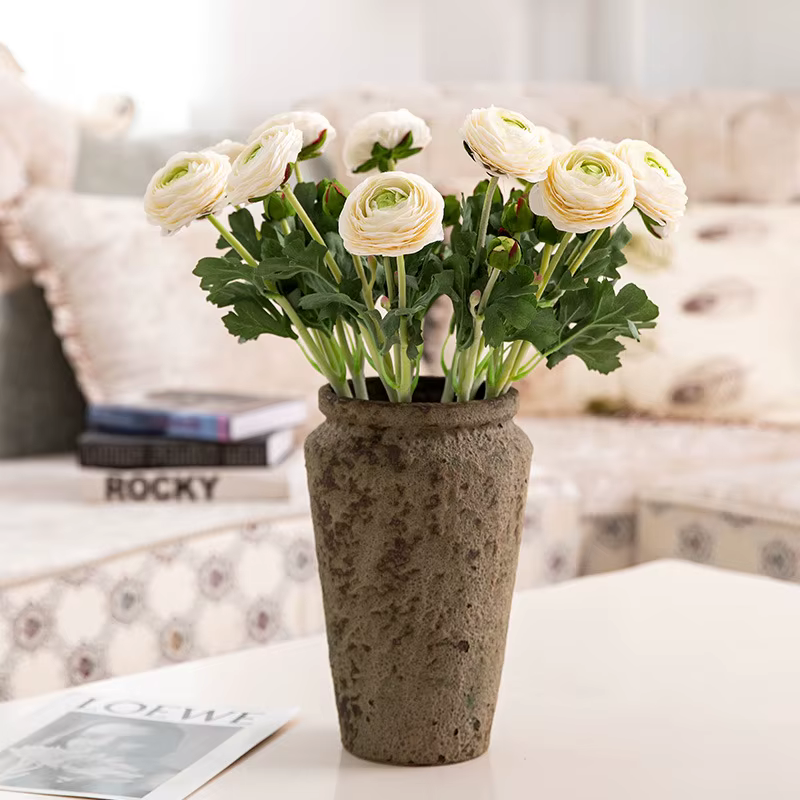 Tiges de fleurs artificielles de renoncule