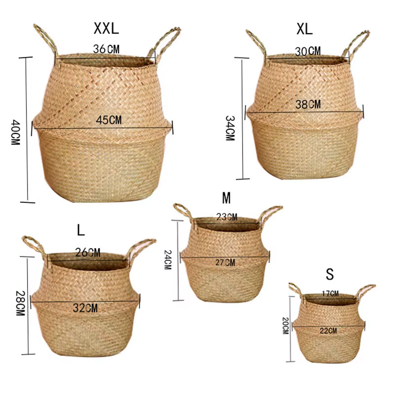 Tissé sale stockage jonc de mer osier rotin suspendu Pot de fleur plante organisateur jardin Gadgets support Ganzш Kala Для Цтатов
