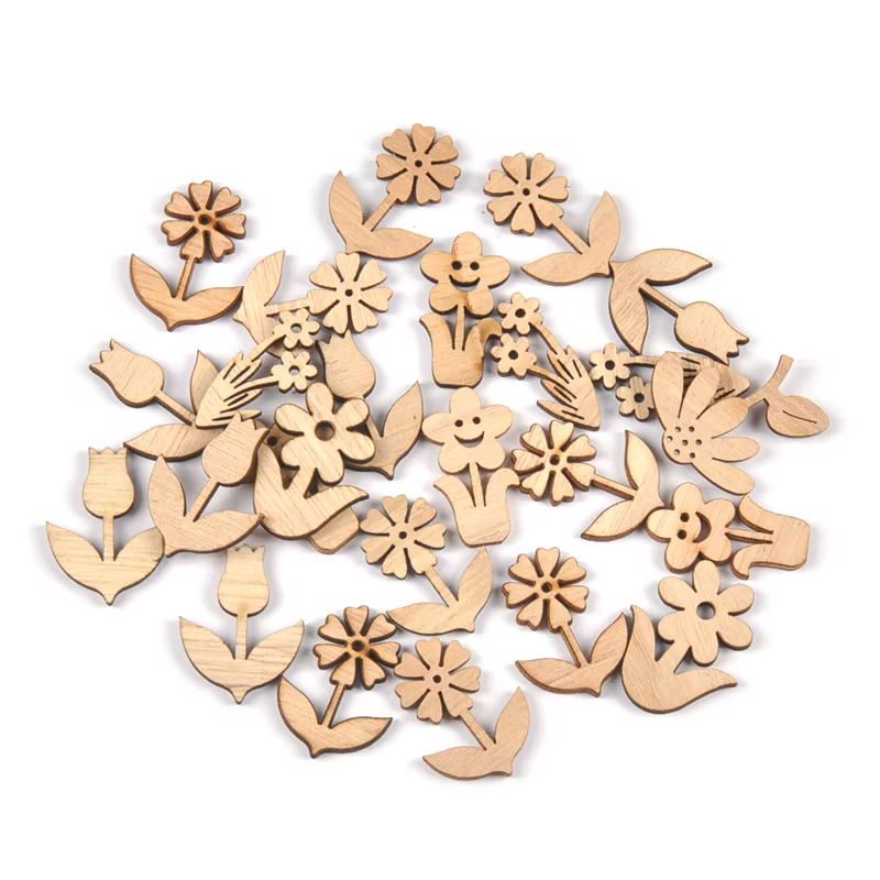 Décoration de fleurs en bois naturel