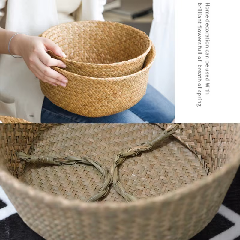 Zerolife panier en osier d'algues rotin suspendu Pot de fleur