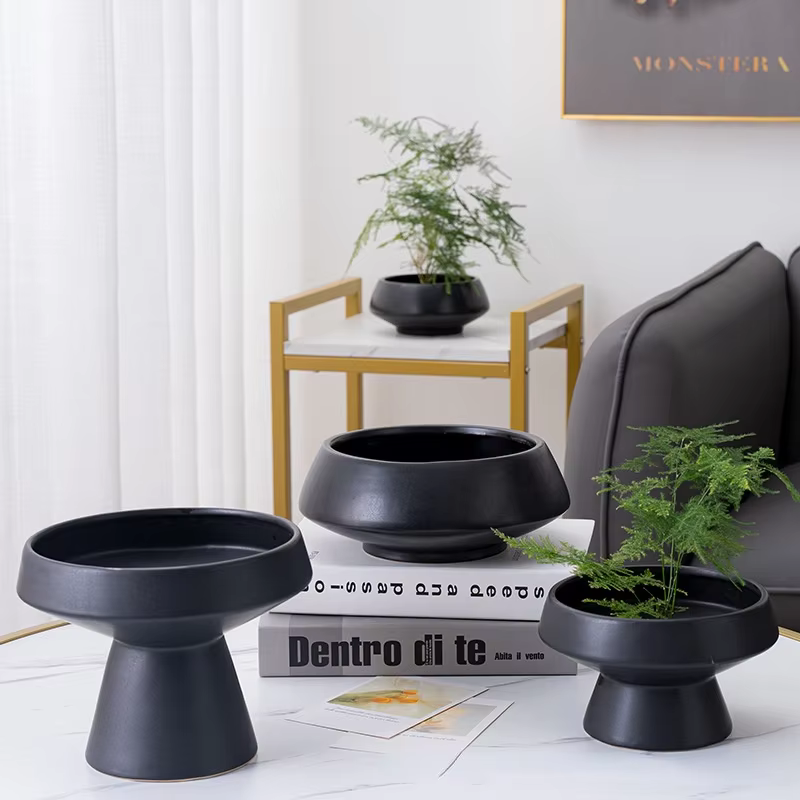 Vase rond en céramique pour fleurs hydroponiques