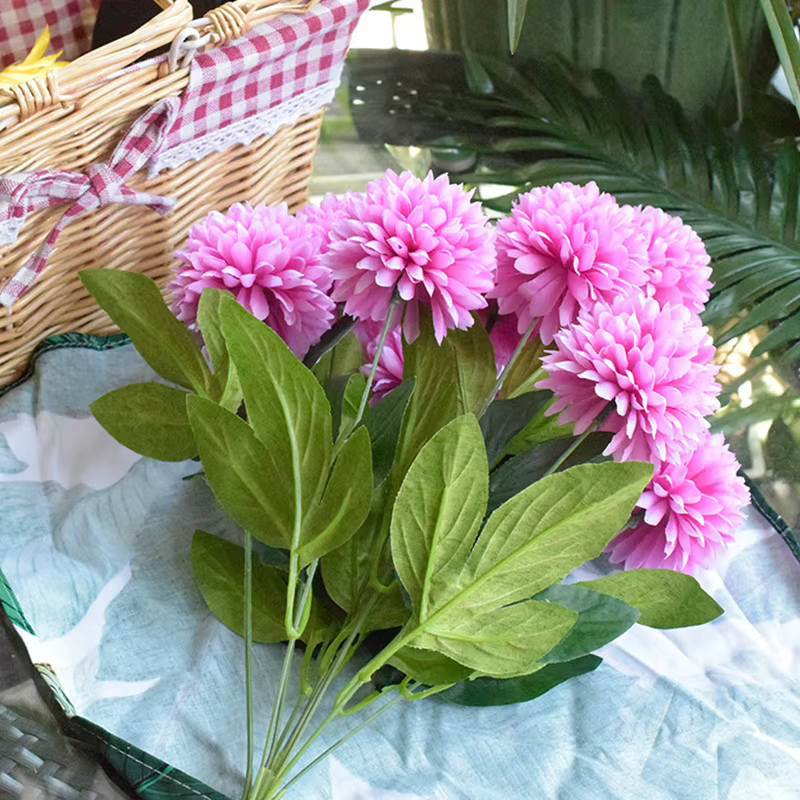 Pissenlit Artificiel Pommeau Fleurs Branches Vertes Décor À La Maison Table Vase un Bouquet de 10 Faux Arrangement