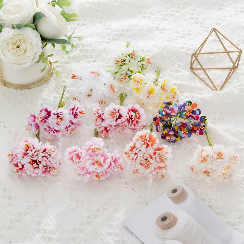 Bouquet de fleurs artificielles en soie