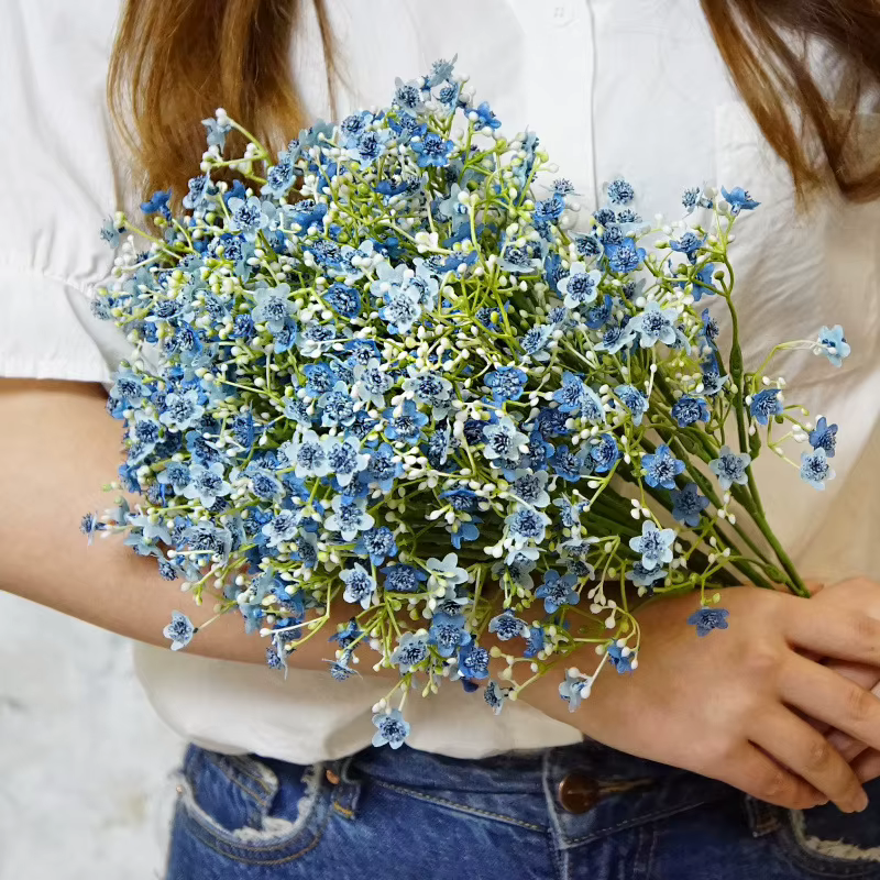 Fleur artificielle couleur branche unique Milan Gypsophila Femtive faux saint valentin vente en gros Bouquet de mariée ensemble de mariage fait à la main bricolage