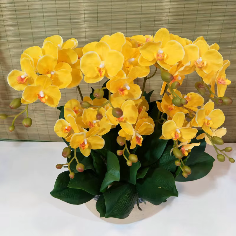 Fleur artificielle Phalaenopsis à 2 branches de 60 cm