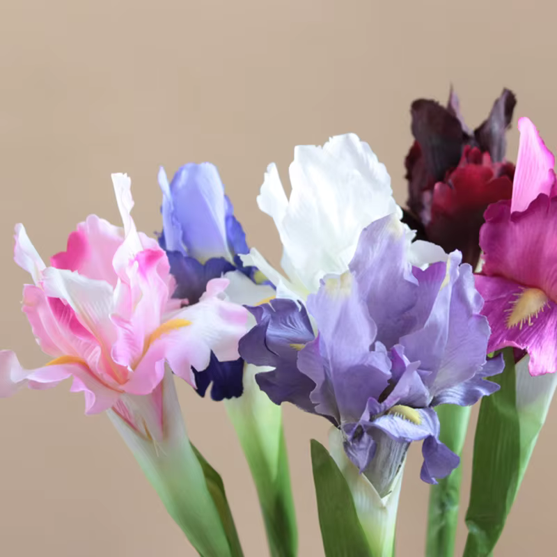Branche de fleur d'iris artificielle
