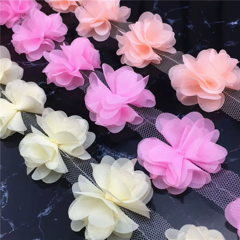 Grappe de fleurs en mousseline de soie
