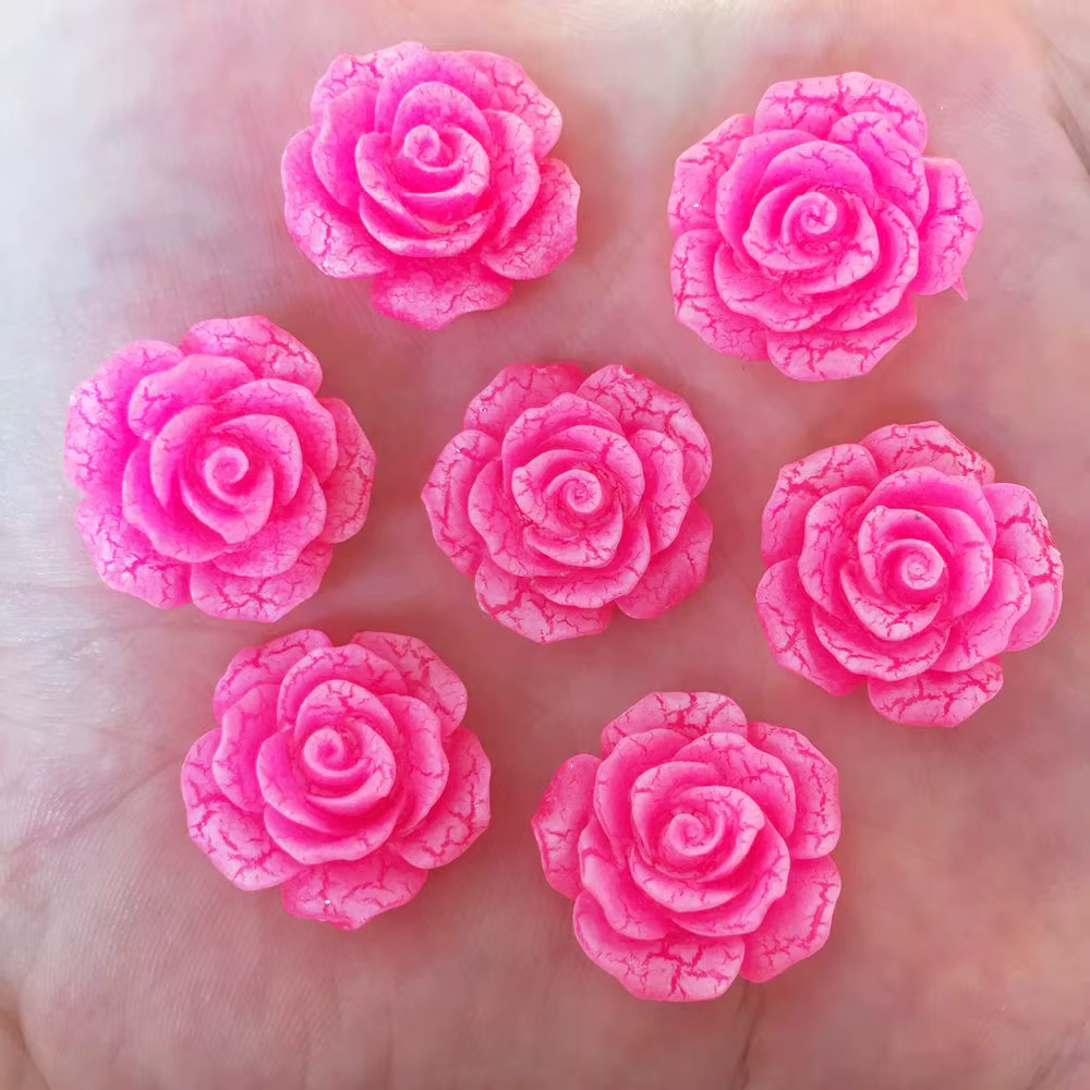 Nouvelle résine Kawaii 20mm fissure fleur dos plat Cabochon pierre 30 pièces Scrapbook bricolage décor maison Figurine artisanat