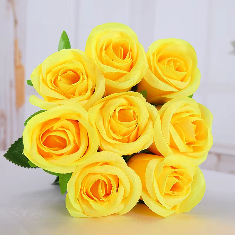 Fleurs artificielles en soie jaune Real Touch