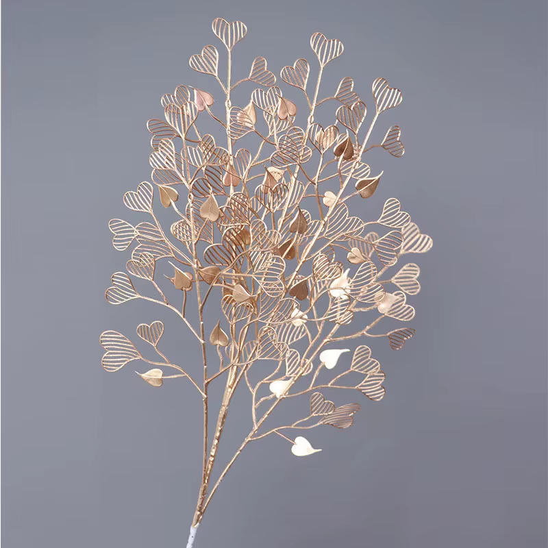Fleur artificielle de noël décoration plantes artificielles dorées feuille maison fête de mariage