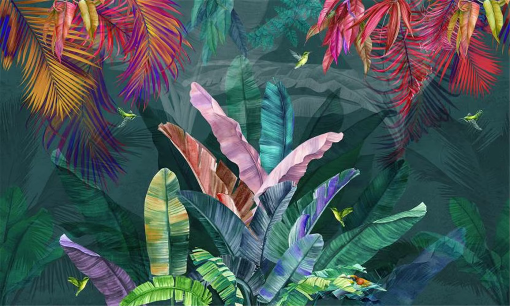 Plantes personnalisées feuille de bananier papel de parede 3d papier peint mural salon décor TV fond