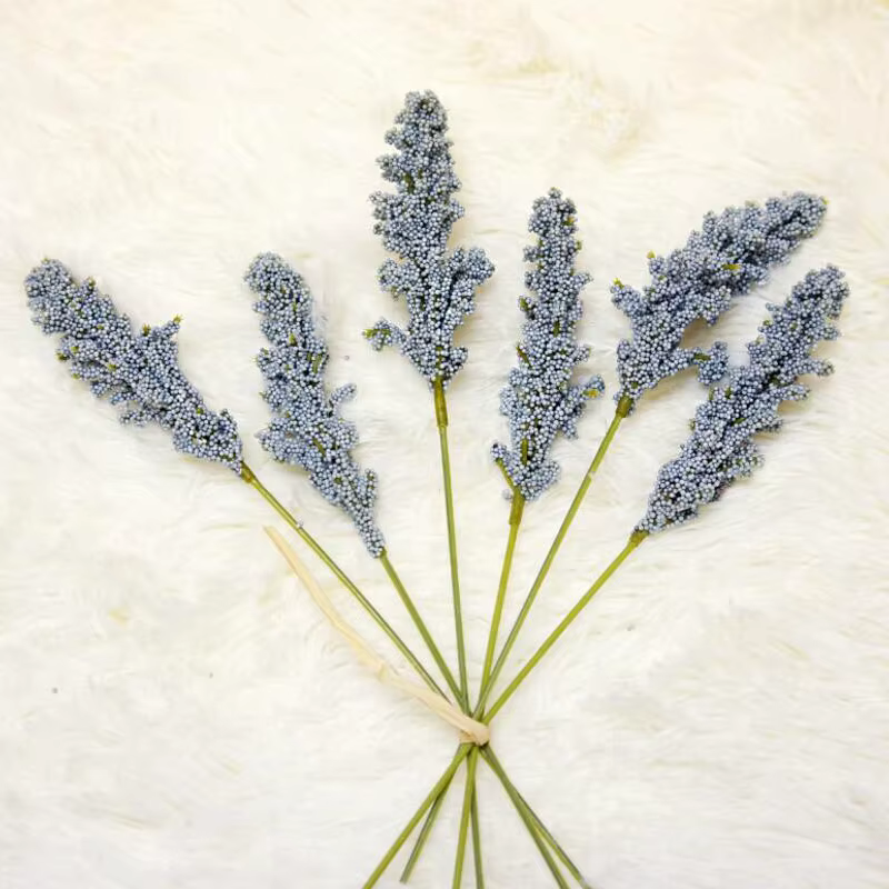 6 Pièces de Bouquet Artificiel de Spikes de Vanille Peints à la Main