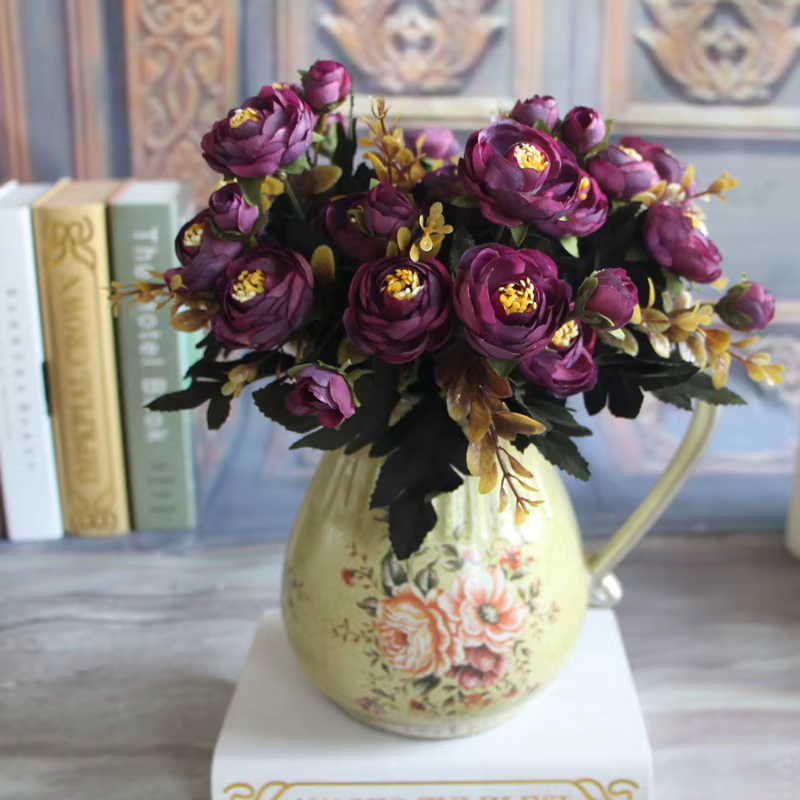 Vase à fleurs, peinture à l'huile