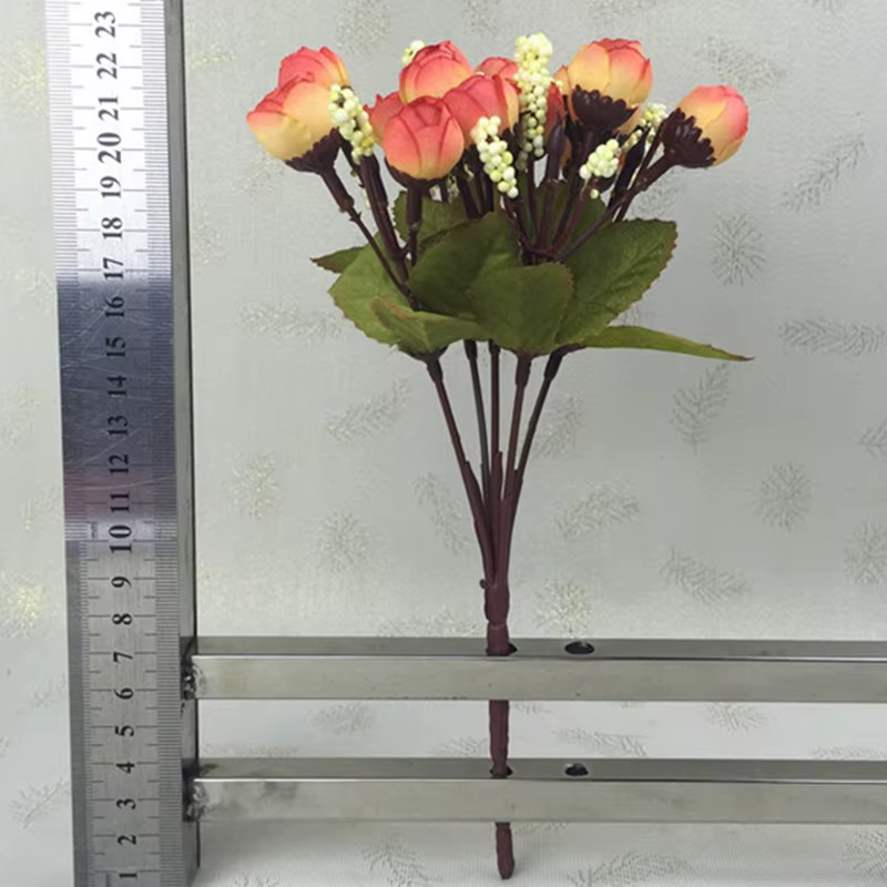 Bouquet de roses en soie multicolores