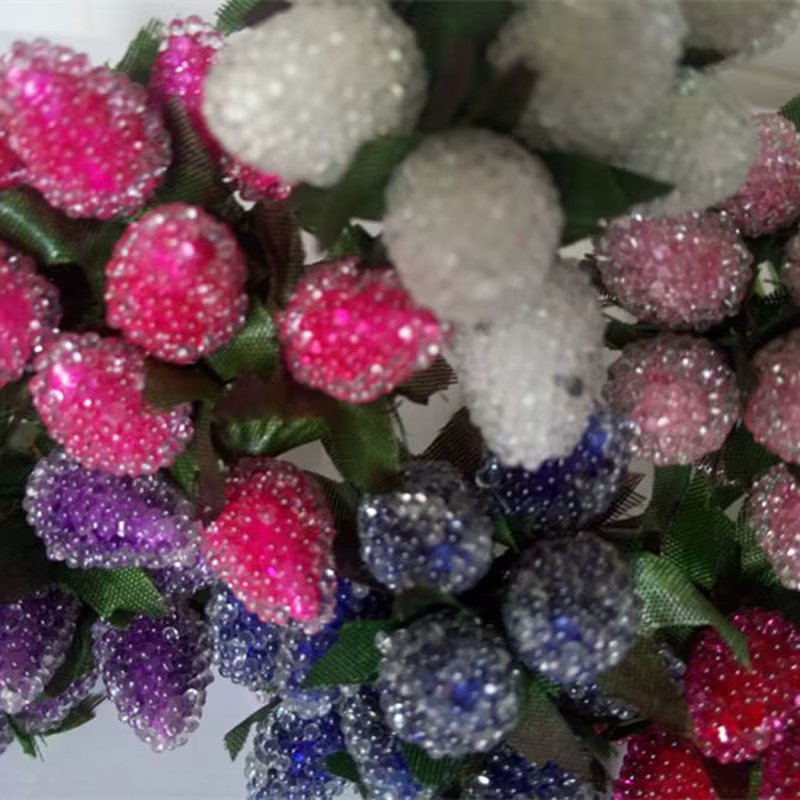 Fleurs artificielles de baies de cristal