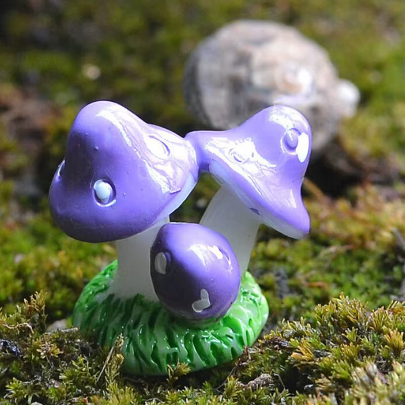 1 pièces 4 couleurs mignon Mini résine champignons fée jardin ornement Miniature bonsaï plantes Pots fée bricolage maison de poupée décoration