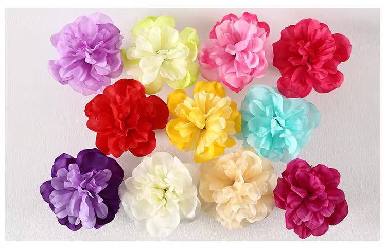 Nouveau lot de 50 têtes de fleurs artificielles Dahlia Rose pour décoration de mariage et de fête