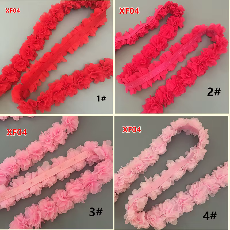 Fleurs en mousseline de soie 3D