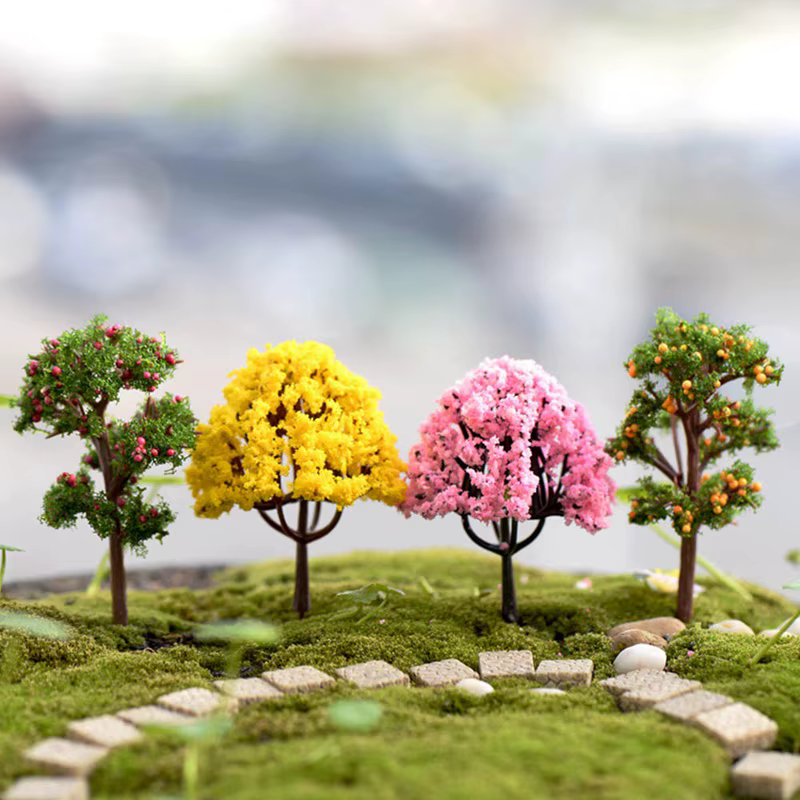 Mini ornements de jardin en résine
