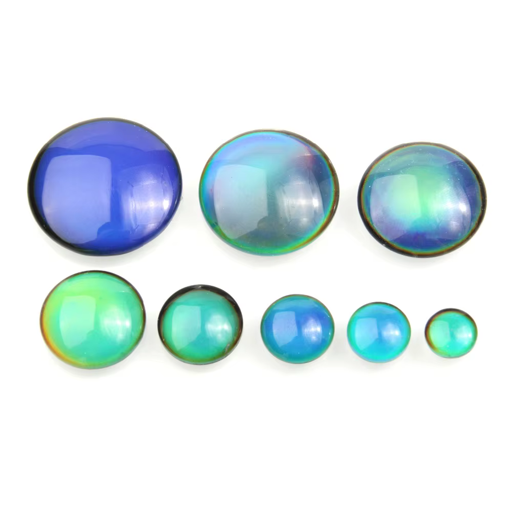 Cabochon rond, changement de couleur par température, 8 10 12 14 16 18 20 25 30mm, pour la fabrication de bijoux, bricolage