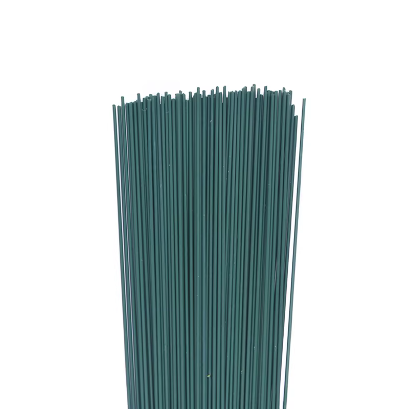 20 pièces 15/25/40cm tige de fleur verte artificielle bricolage matériel Floral fait à la main fil