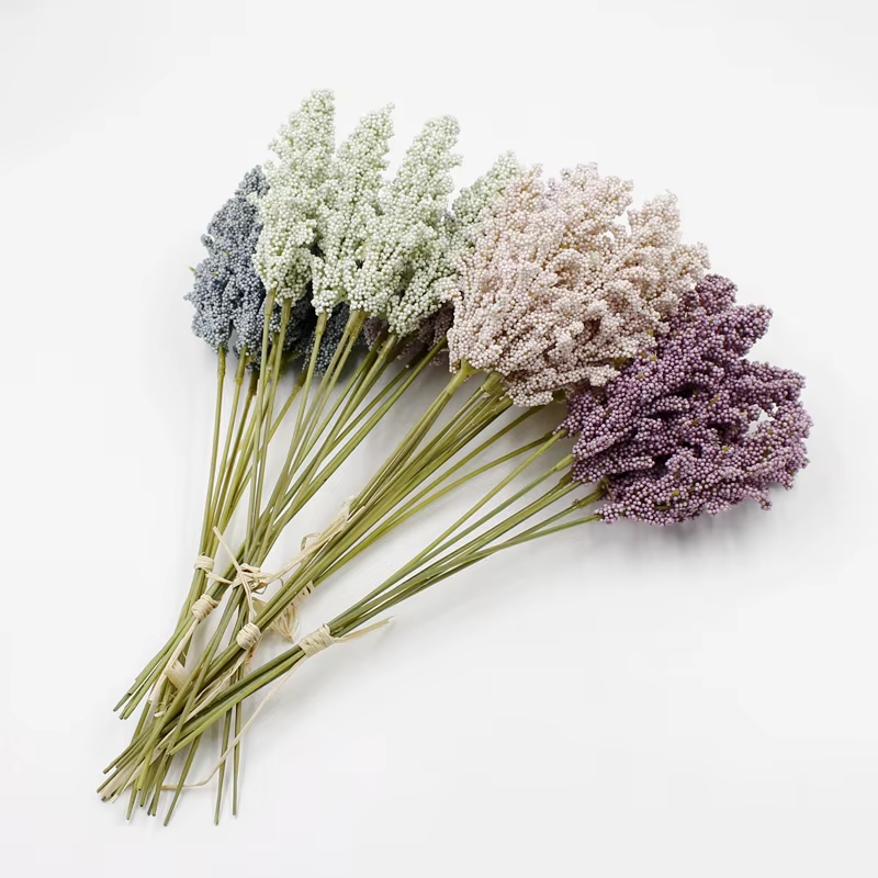 6 Pièces de Bouquet Artificiel de Spikes de Vanille Peints à la Main