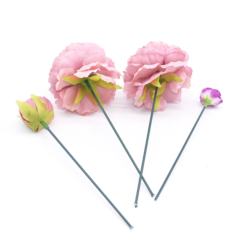 20 pièces 15/25/40cm tige de fleur verte artificielle bricolage matériel Floral fait à la main fil