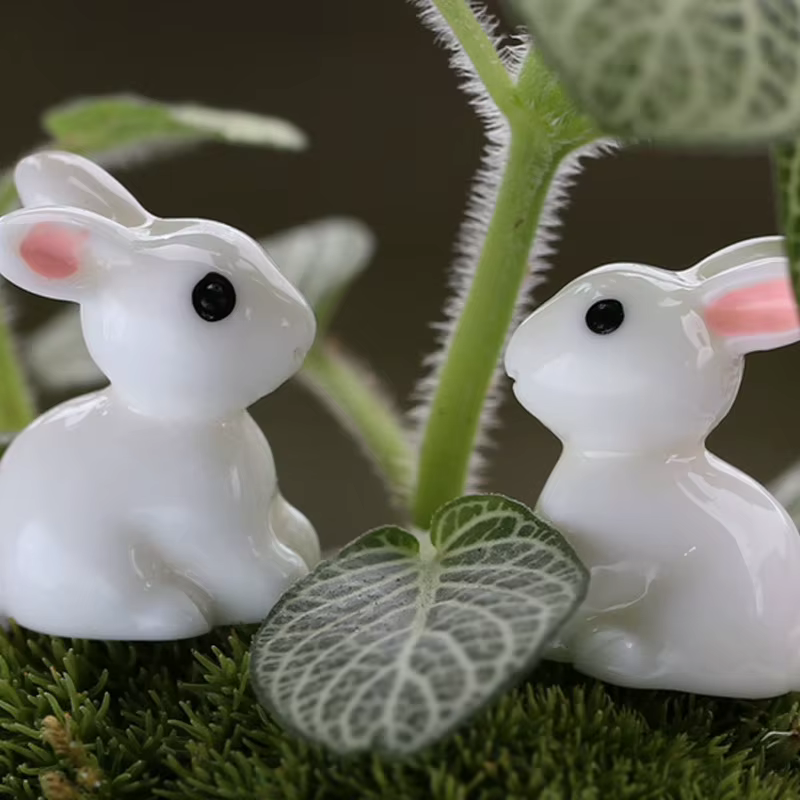 Mini lapin de jardin Miniature en résine