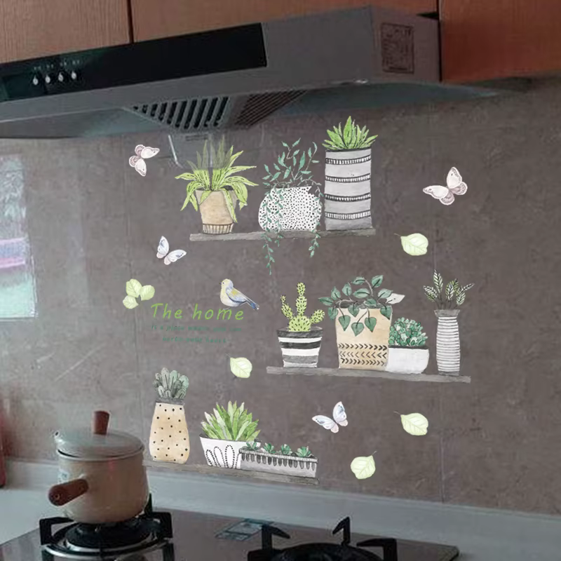 Autocollant Mural de Style peinture de plantes en pot