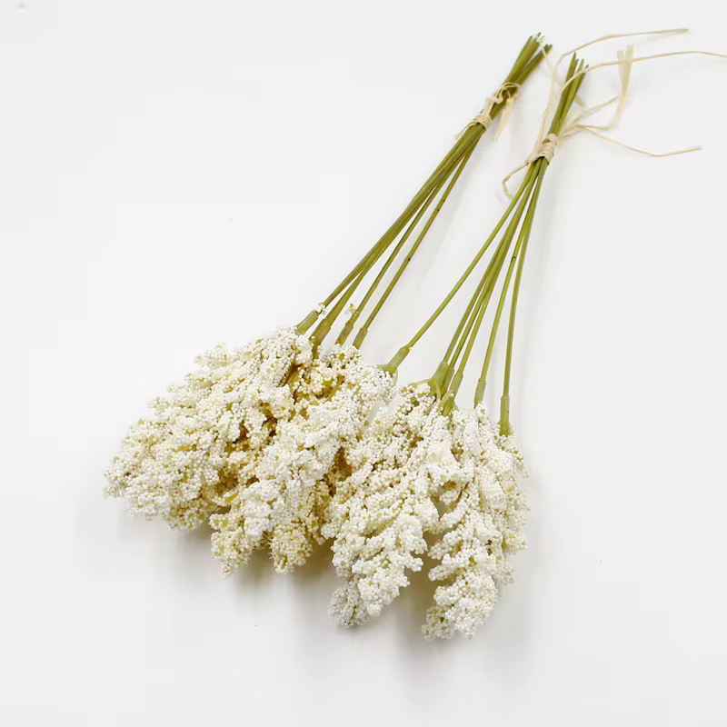 6 Pièces de Bouquet Artificiel de Spikes de Vanille Peints à la Main