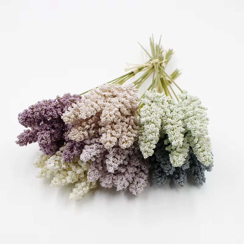 6 Pièces de Bouquet Artificiel de Spikes de Vanille Peints à la Main