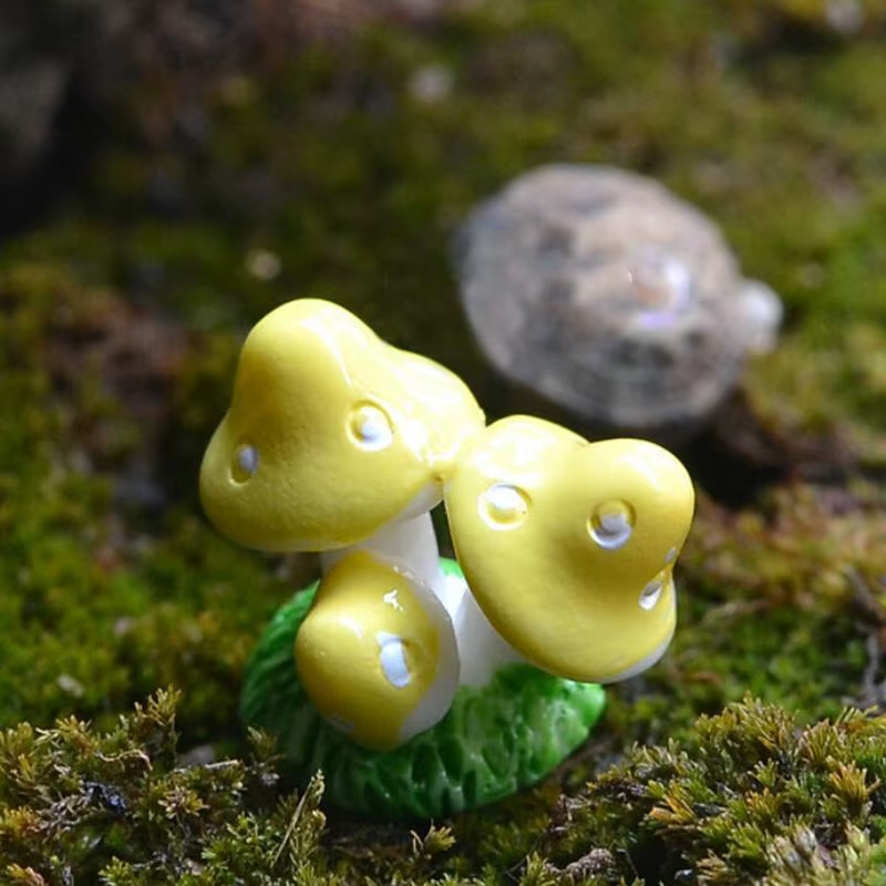 1 pièces 4 couleurs mignon Mini résine champignons fée jardin ornement Miniature bonsaï plantes Pots fée bricolage maison de poupée décoration