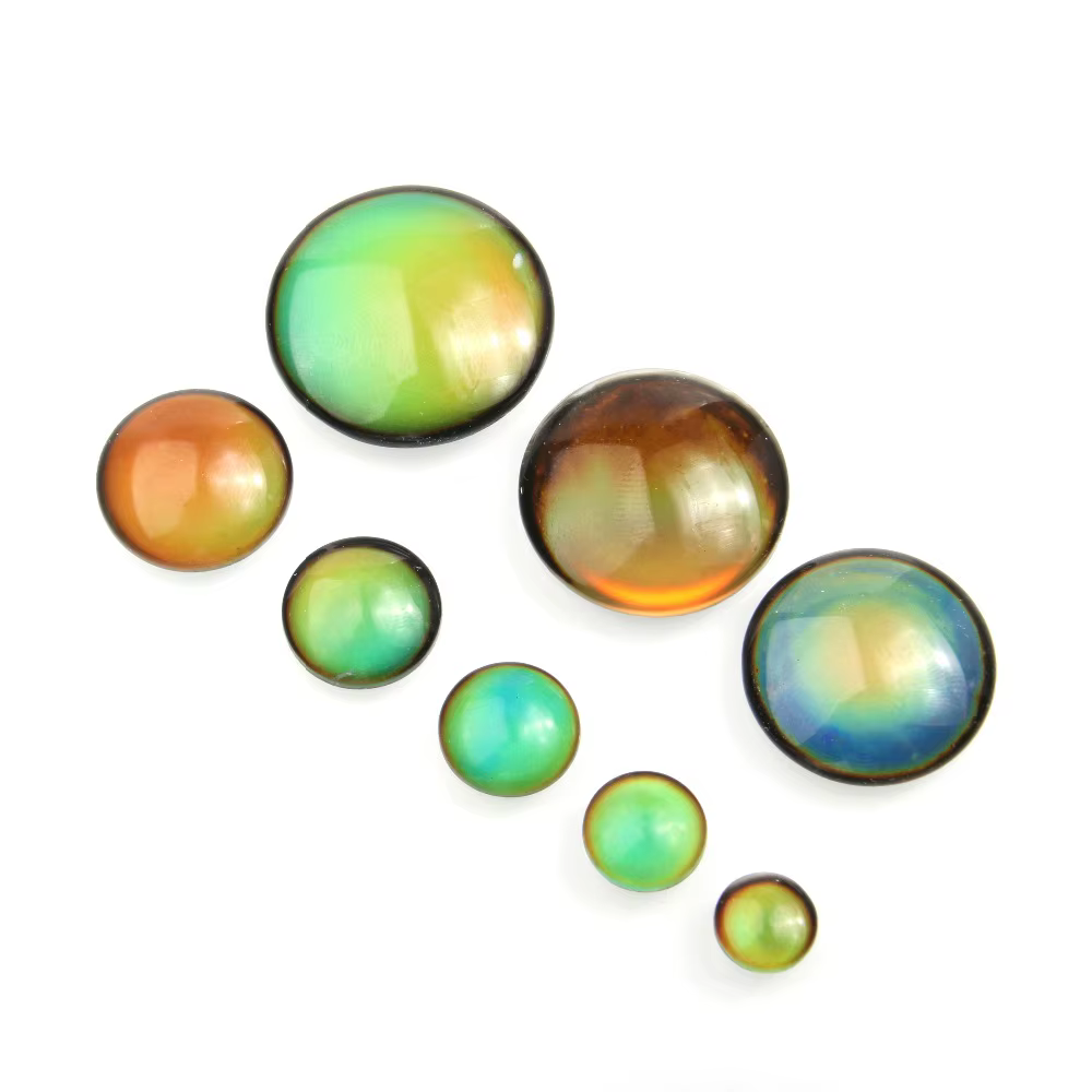 Cabochon rond, changement de couleur par température, 8 10 12 14 16 18 20 25 30mm, pour la fabrication de bijoux, bricolage