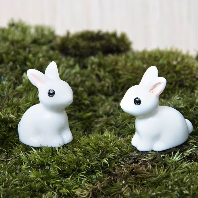 Mini lapin de jardin Miniature en résine