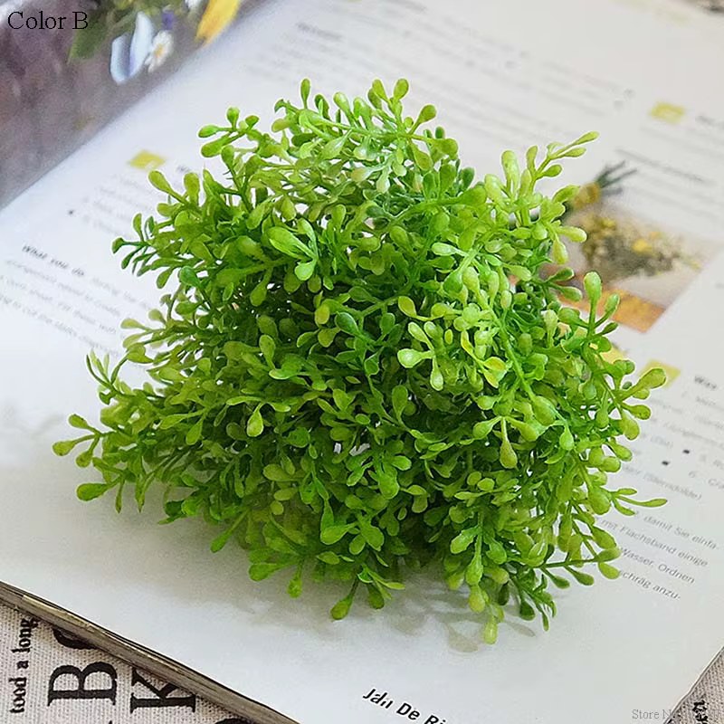Simulation de fleur plante verte en plastique