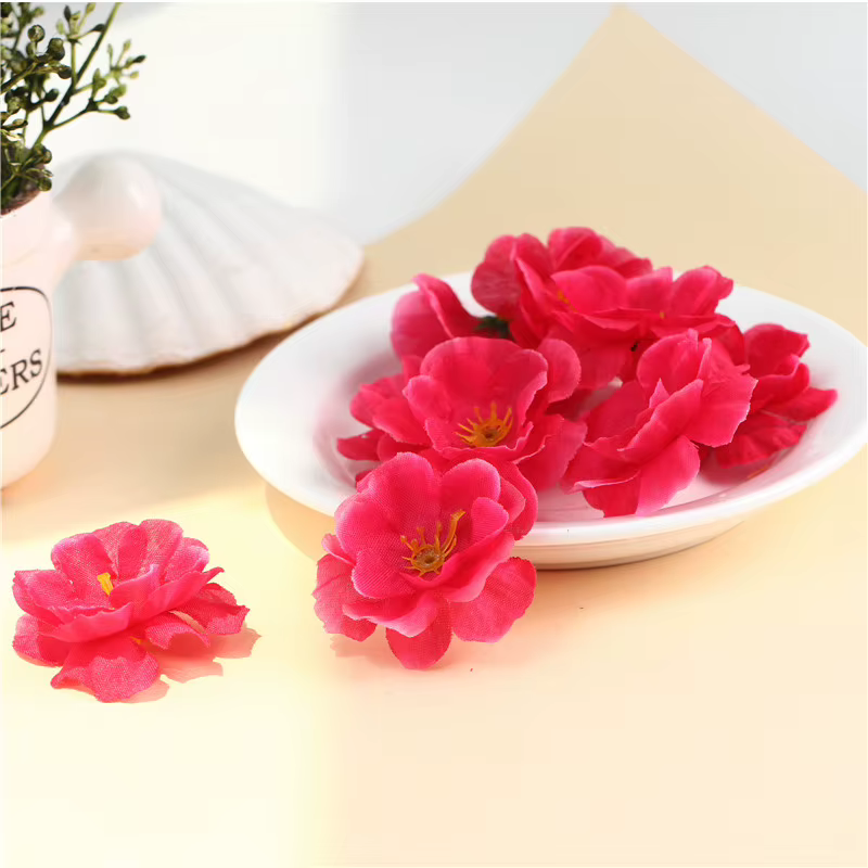 Têtes de fleurs artificielles en soie